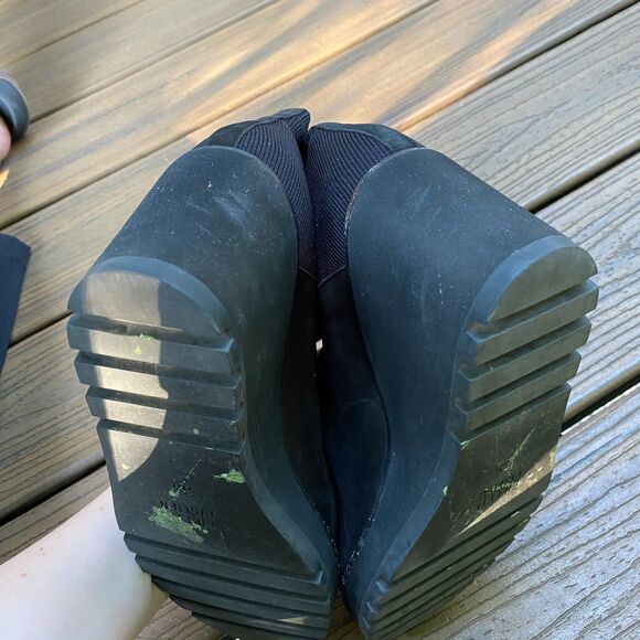 Eileen Fisher Adele Wedge Leather Bootie Women's 6.5 Color Black - Picture 7 of 8